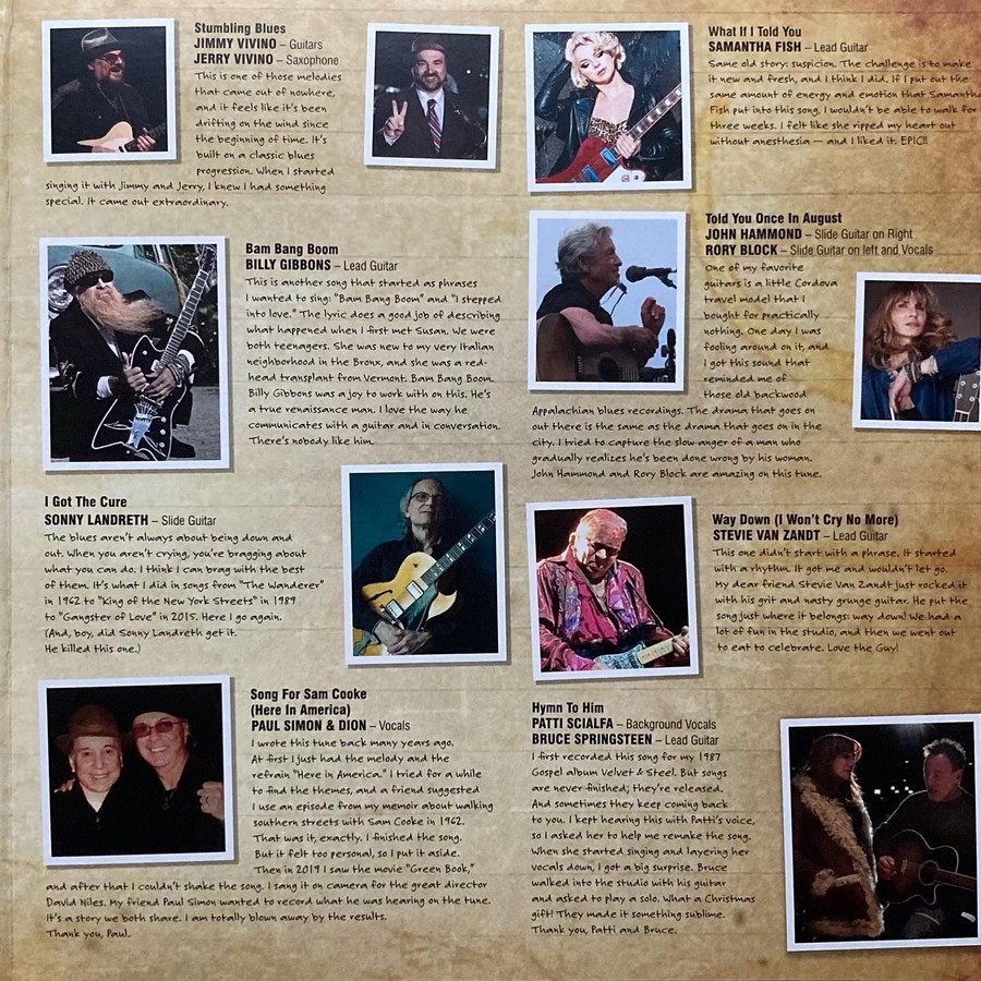 Dion – Blues with Friends, Innencover mit Musiker-Credits
