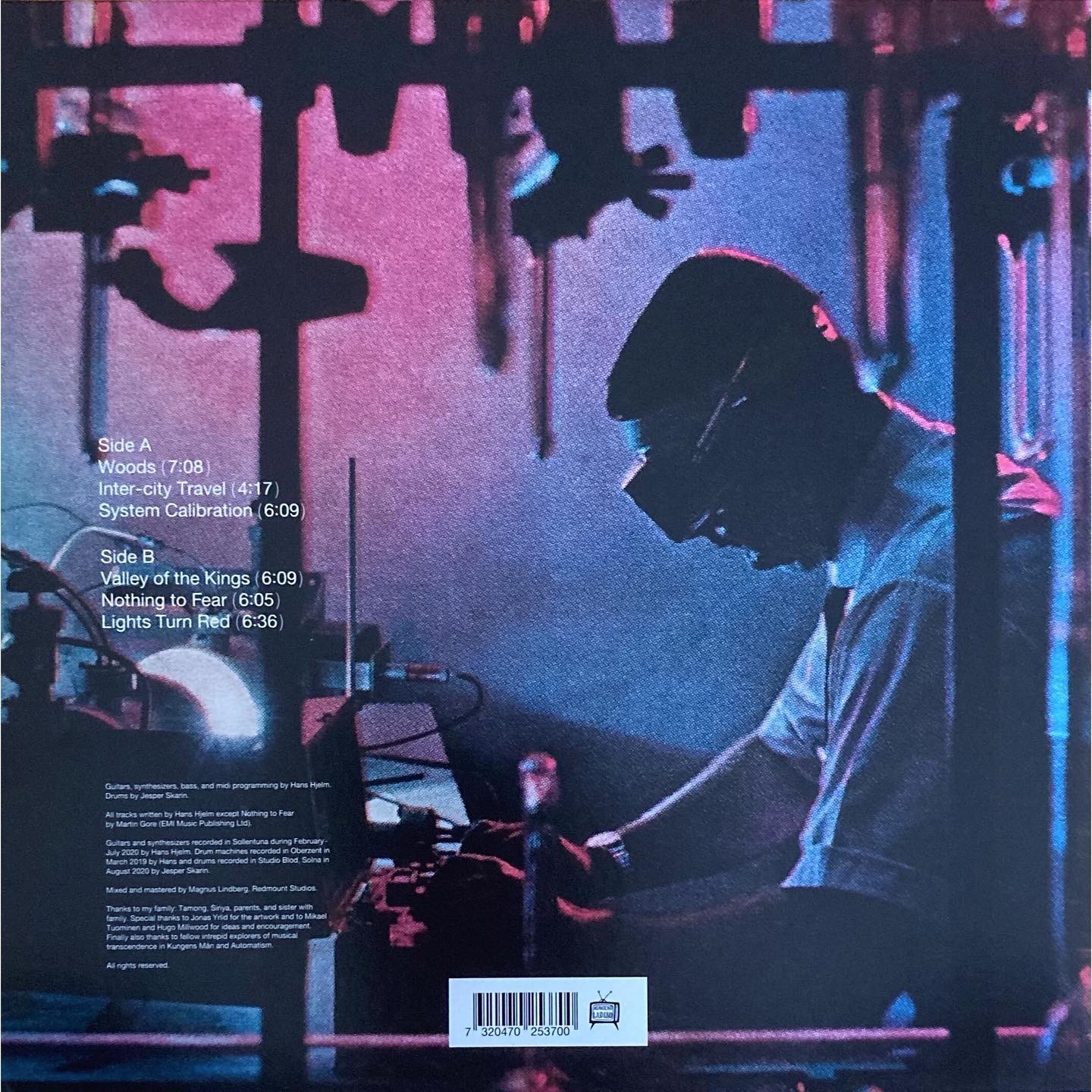 Hans Hjelm – Factory Reset, Back-Cover mit Tracklist